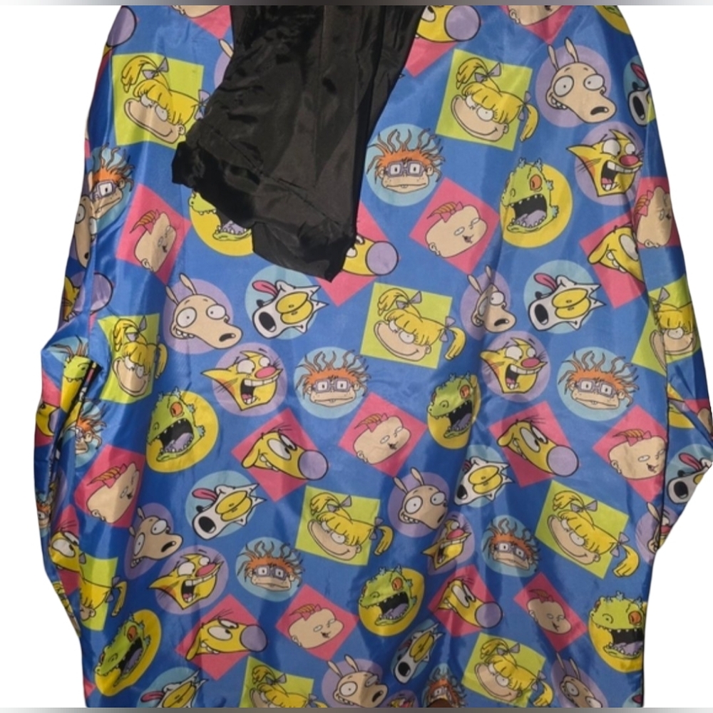 90's Nickelodeon Jacket- New Adult Cartoon Print- Blue and Black - Picture 2 of 4